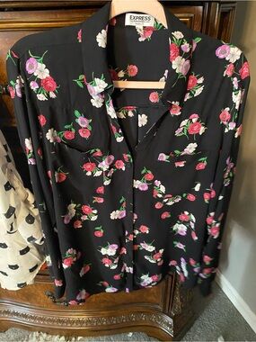 Express floral print portofino blouse